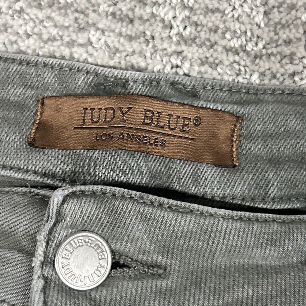 Judy Blue Wide Leg Crop Jeans Womens 18W Green Denim Garment Dyed Stretch - Picture 4 of 10